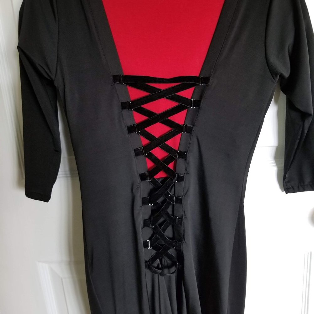 Latin/Salsa dance dress, black, size medium, NWT